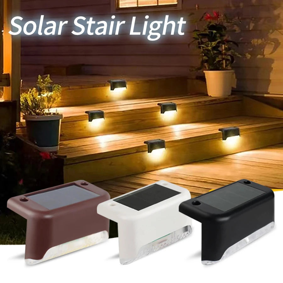 lampe solaire escalier noir marron blanc adhésif led moderne extérieur patio jardin cloison étape