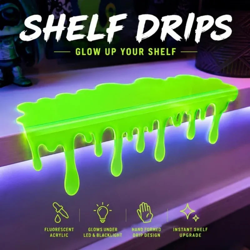 étagère moderne plastique vert fluo gouttes respectueux environnement 12 16 inches