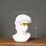 statue résine david tête buste moderne blanc noir multicolore styled sculptural
