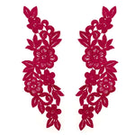 appliques textiles brodées motifs floraux couleurs rouges bleues vertes marrons or coton polyester