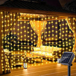 Guirlande lumineuse rideau solaire multicolore festif extérieur vacances