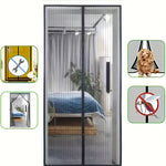 rideau moustiquaire noir maille fine moderne adhésif sans perçage facile dimension 100cm 210cm