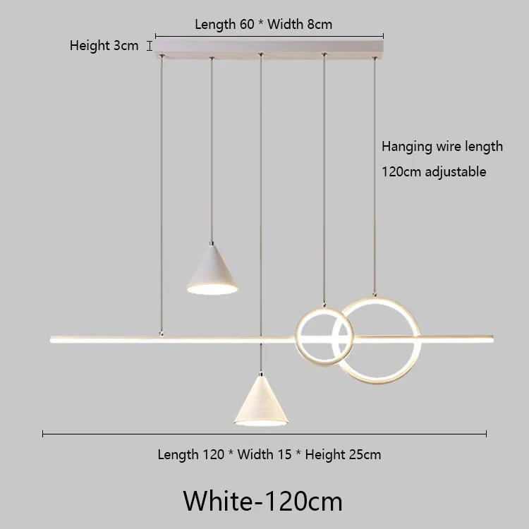 lustre led moderne suspension noir doré blanc minimaliste abatjour conique annulaire