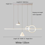 lustre led moderne suspension noir doré blanc minimaliste abatjour conique annulaire