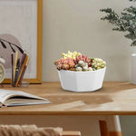 cache pot moderne plastique blanc gris noir jaune hexagonal plante intérieure drainage set pièces