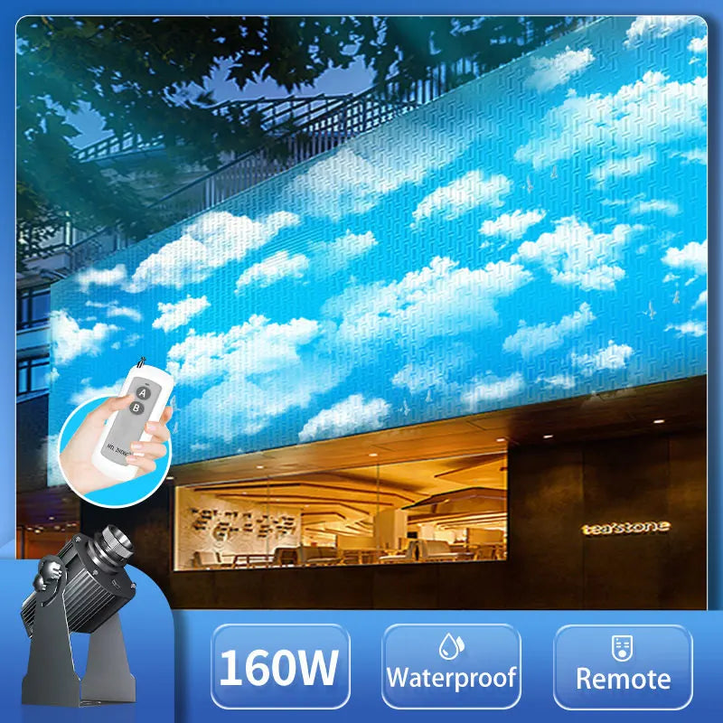 projecteur effets lumineux nuages bleu blanc moderne télécommandeextérieur led ip65 aluminium