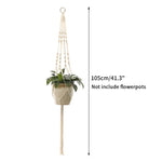 porte plante suspendu macramé blanc coton décoration bohème jardin intérieur balcon maison extérieur