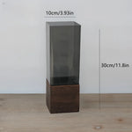 vase transparent noir moderne rectangulaire strié durable bois minimaliste 10x25cm 10x30cm 12x25cm 12x30cm