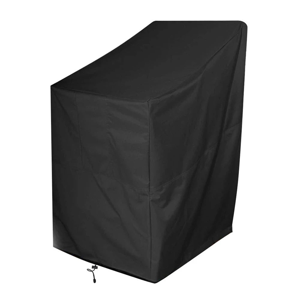 housse protection chaise noire moderne coton polyester cordons serrage sac rangement poignées rembourréespaque
