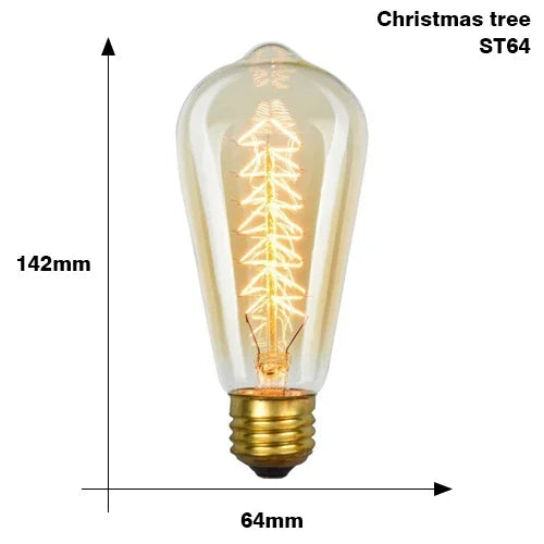 ampoules filament vintage transparentes dorées éclairage rétro tringles câbles noirs e27 180deg 30000h