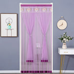 rideau gris beige rose bleu broderie florale transparent moderne ruban porte tissu polyester