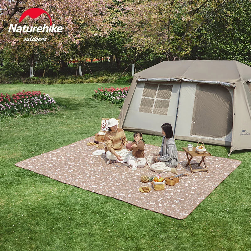 tapis camping imperméable tissu toile beige motif floral moderne durable humide résistantextérieur pique nique