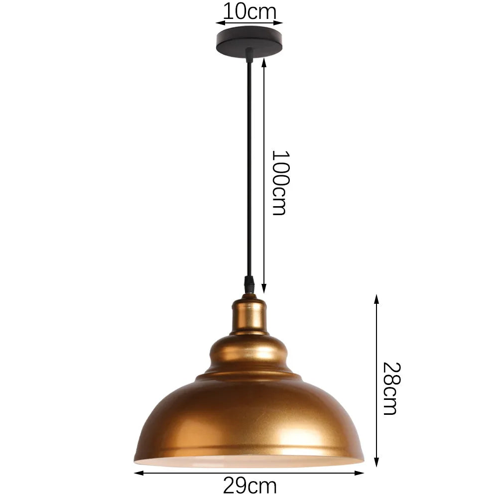 lampe suspendue industrielle or bronze abatjour noir éclairage salon chambre moderne vintage