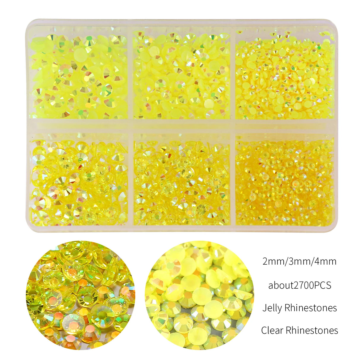 résine multicolores brillantes 4mm 3mm 2mm décoratives nail art bricolage 1000 pièces box
