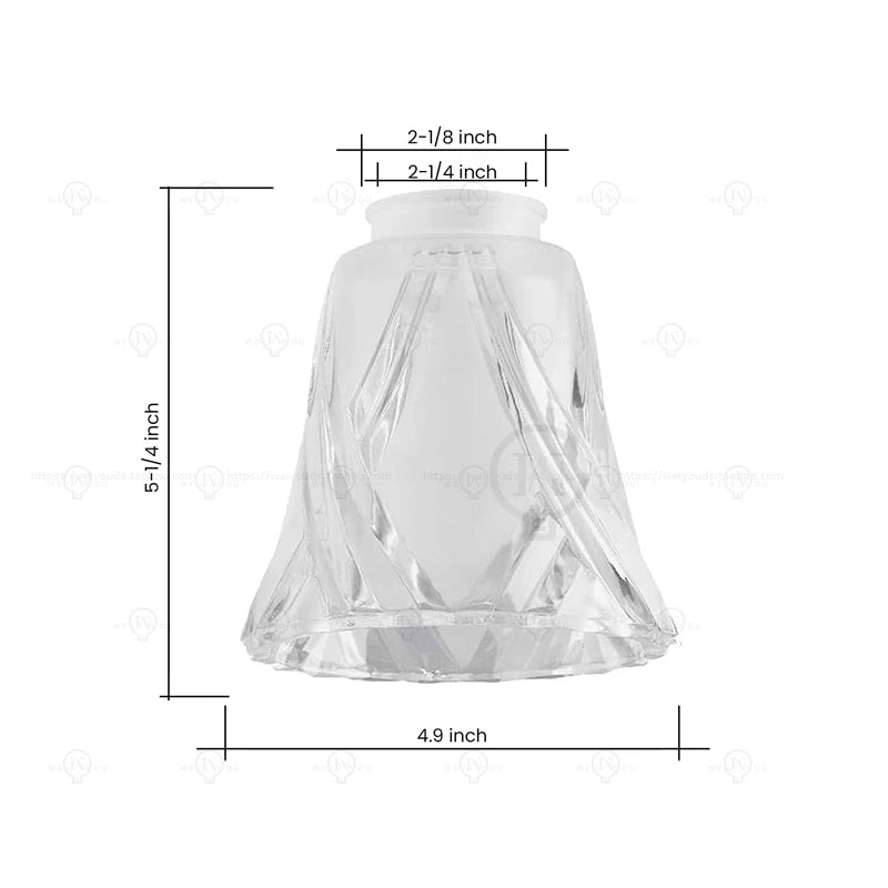 abat jour verre transparent relief floral classique plafonnier luminaire opacité traditionnel fixations invisibles