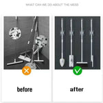 porte balai adhésif support rangement moderne outils ménagers gris clair fixations étagère murale abs