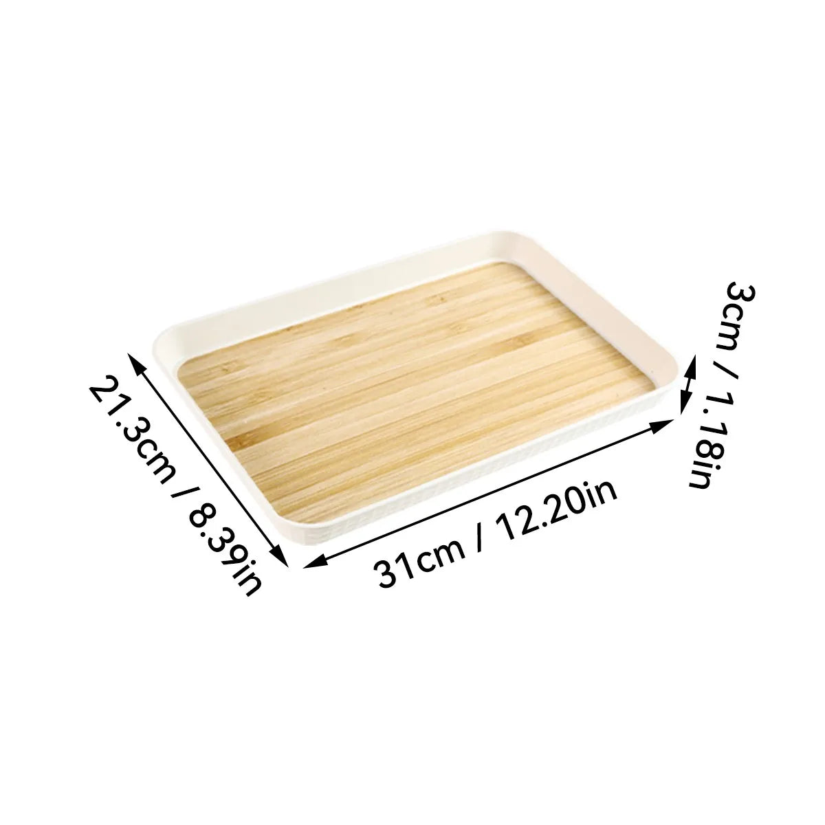 plateau rangement moderne bois imitation environnemental respectueux nourriture desserts fruits organisation cuisine