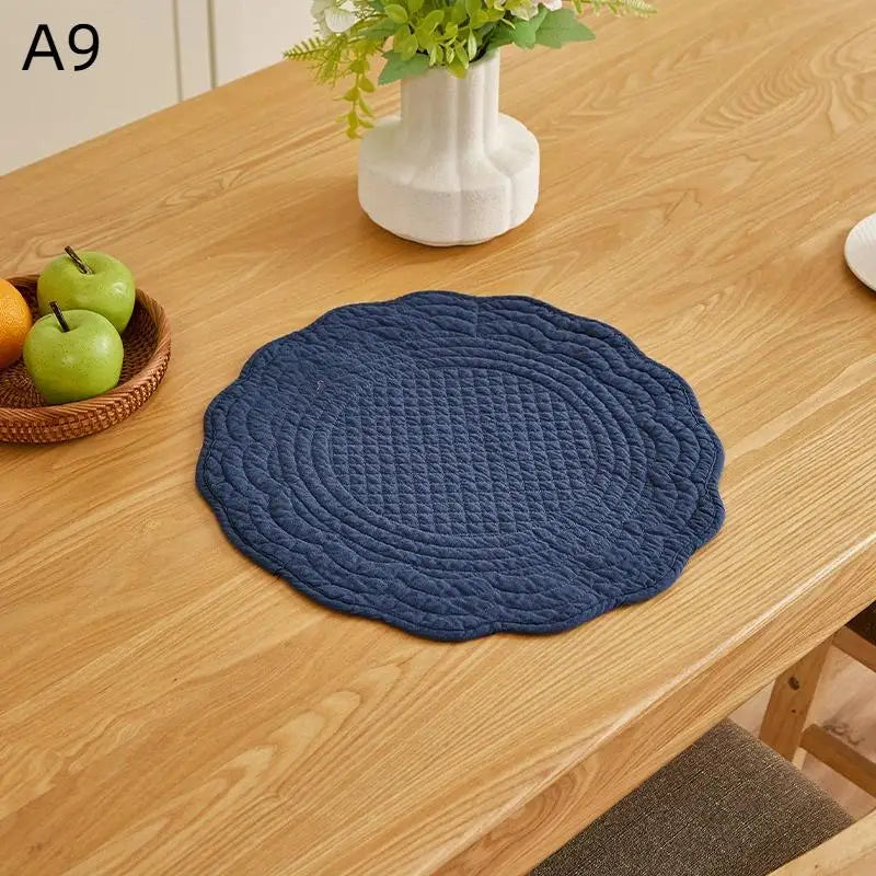 tapis table blanc rose clair gris vert bleu clair moderne texturé géométrique réutilisable lavable