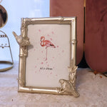 cadre photo oiseaux dorés vintage or opacité fixation 10x15cm