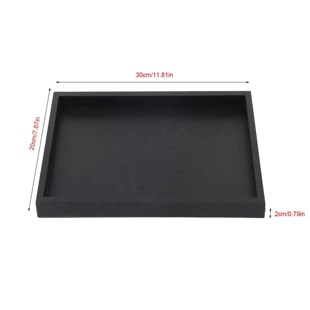 plateau thé moderne élégant bambou noir texturé dimension 30x20cm haute qualité