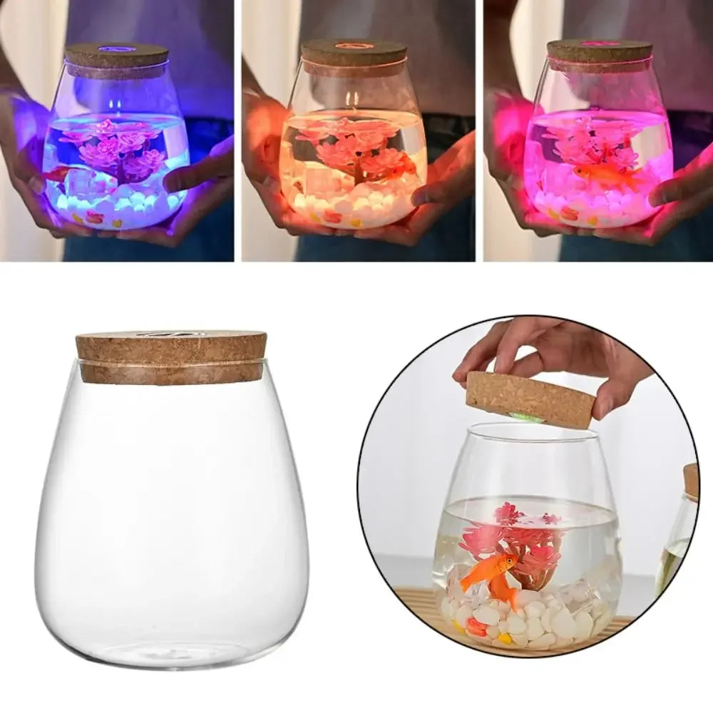 vase verre texturé moderne transparent couvercle liège décoration table hydroponie plantes