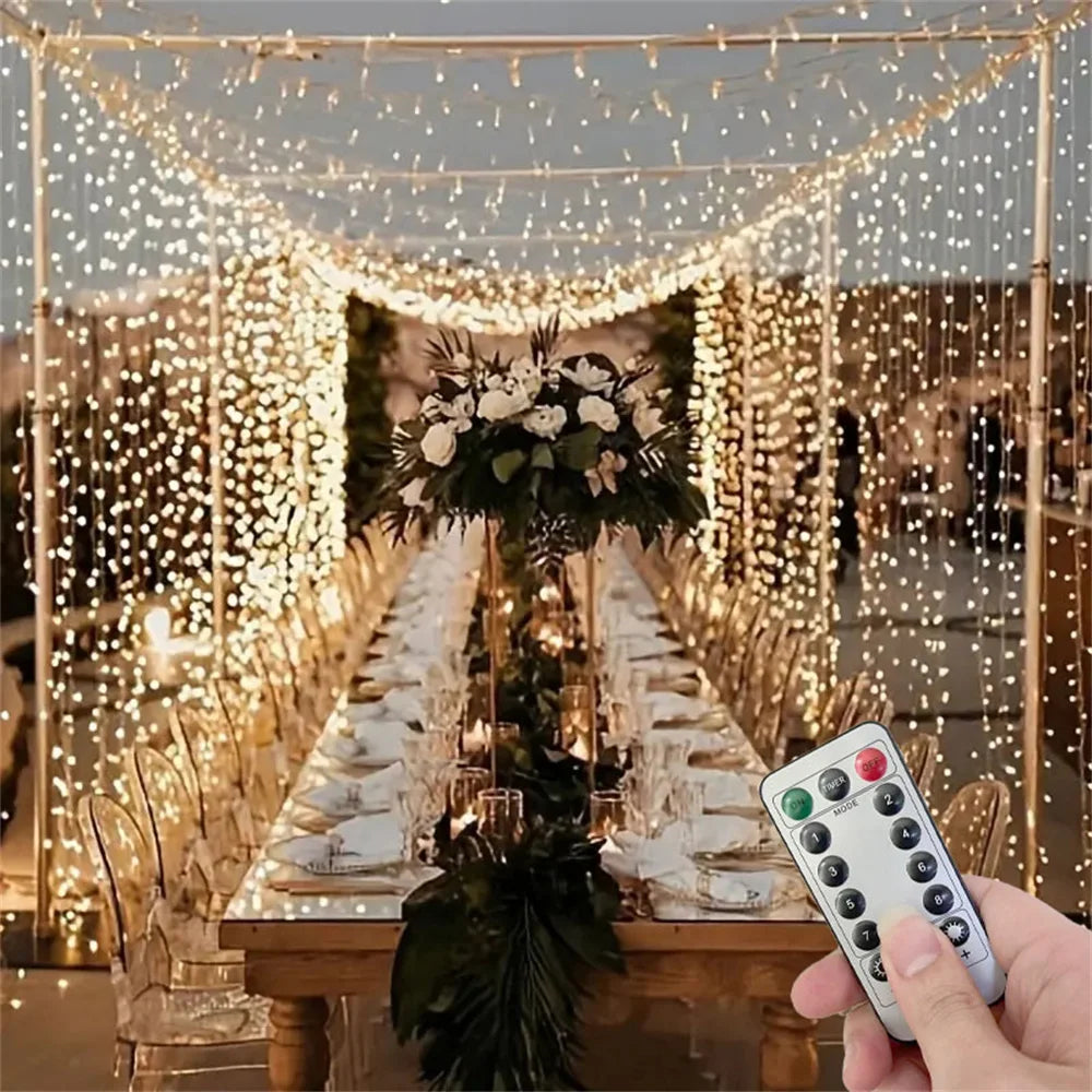 rideau lumineux led decoration ramadan eid mubarak telecommande usb blanc multicolore chambre maison exterieur