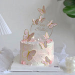 décoration gâteau papillon clips blanc rose doré festive anniversaire mariage féerique