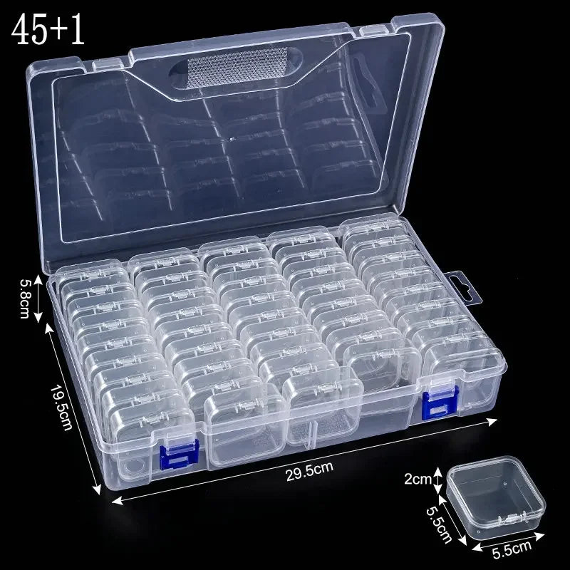 boîtes rangement transparentes modernes bijoux 30 miniatures incluses grande boîte pratique portative