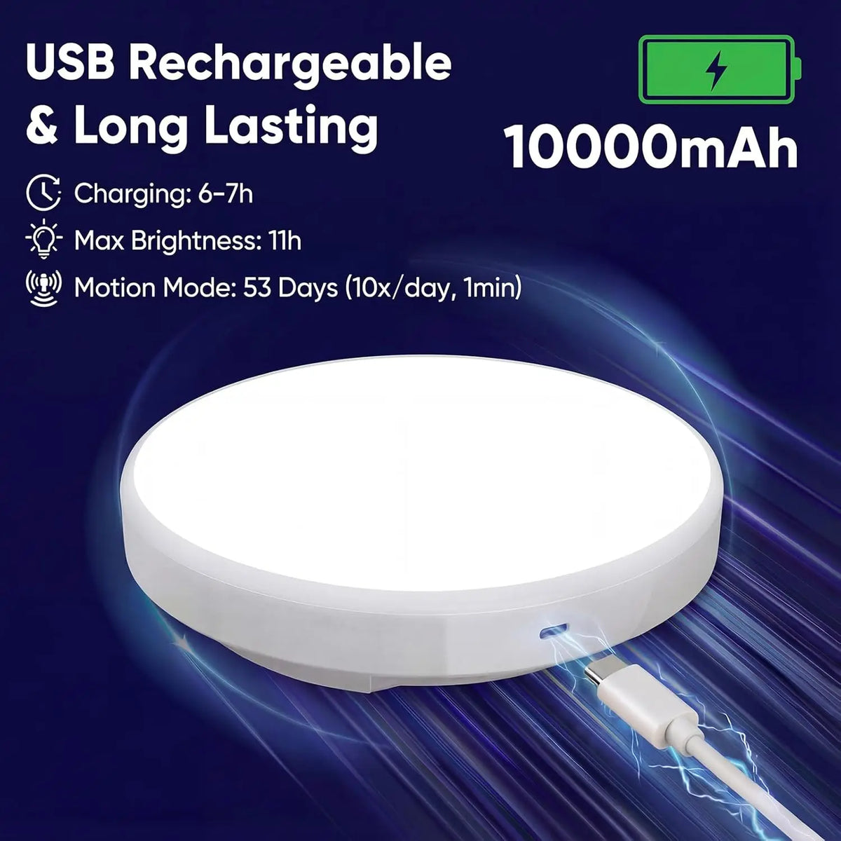 lampe led plafonnier moderne rechargeable télécommande 10000mAh blanc opacité minimaliste