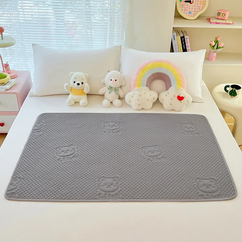 tapis jeu bébé gris souris imprimée texture points moderne doux polyester adultes