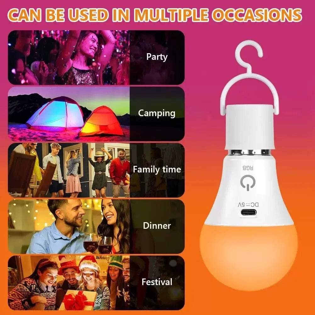 ampoule led rechargeable e27 rgb blanc moderne annuaire suspension commandes boutons ajustement lumière chambre