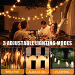 guirlande lumineuse led transparente dorée verre teinté forme cloche vintage clips noirs télécommande imperméableextérieur