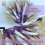 bouquet fleurs séchées naturel pampas violet beige intérieur décoration anniversaire baby showerHomeAssemblier