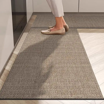 tapis sol cuisine lin gris moderne tissé absorbant antidérapant résistant usure lavable intérieur