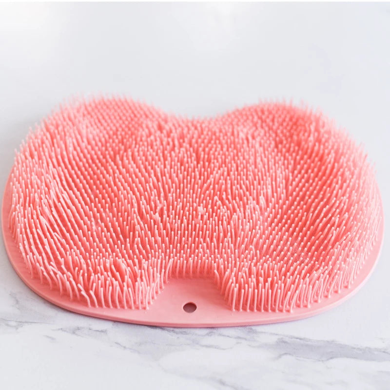 tapis bain silicone rose clair surface rugueuse moderne