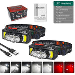 lampe frontale led rechargeable noire jaune rouge randonnée camping modes étanche self défense