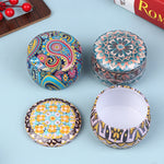 boîte ronde rangement cosmétique décorative motif floral boho chic pot stockage bijoux maquillage