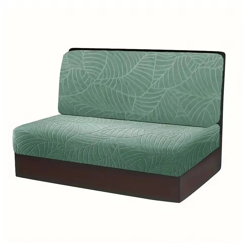 coussins canapé coton jacquard feuilles stylisées moderne gris clair marron foncé beige clair printemps