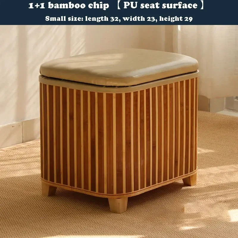 tabouret rangement bois moderne boîte storage couleur brun beige vert blanc