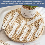 crochets rideau blancs modernes ajustables plastique 50pcs opaques tissage texture chambre bain porte