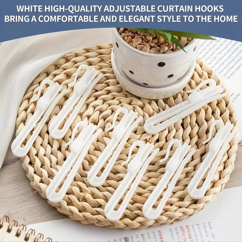 crochets rideau blancs modernes ajustables plastique 50pcs opaques tissage texture chambre bain porte