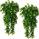 plante artificielle verte vigne suspendue feuilles rondes moderne extérieur décoration mur accrochée cordelette bricolage