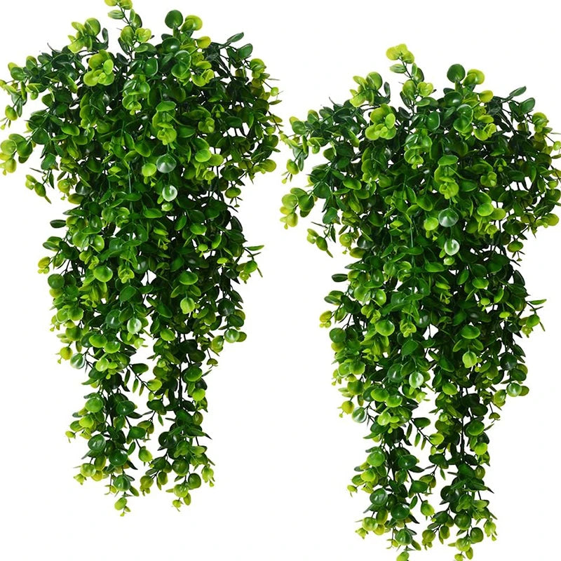 plante artificielle verte vigne suspendue feuilles rondes moderne extérieur décoration mur accrochée cordelette bricolage