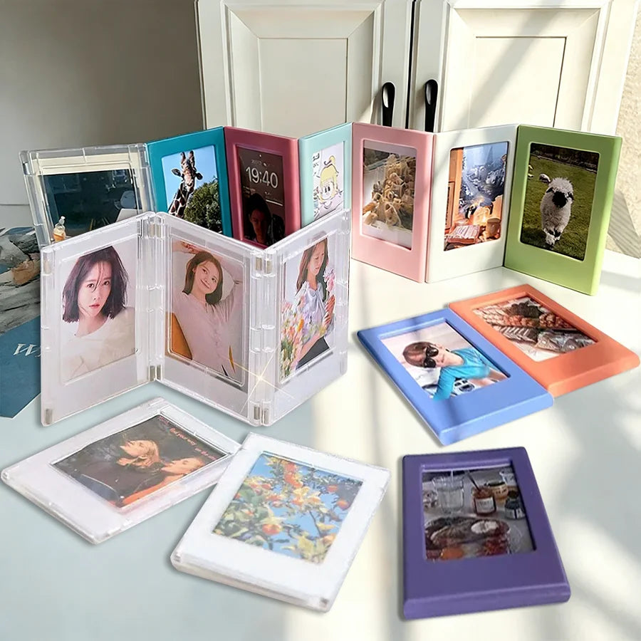 cadre photo magnétique transparent moderne minimaliste rectangle simple couleur bleu rose vert orange violet