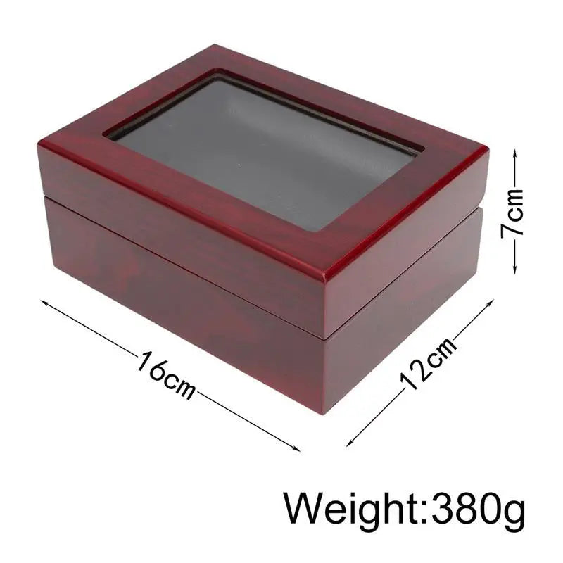 boîte bijoux bois rouge classique compartiments 16cm 12cm 7cm opacité mat retro