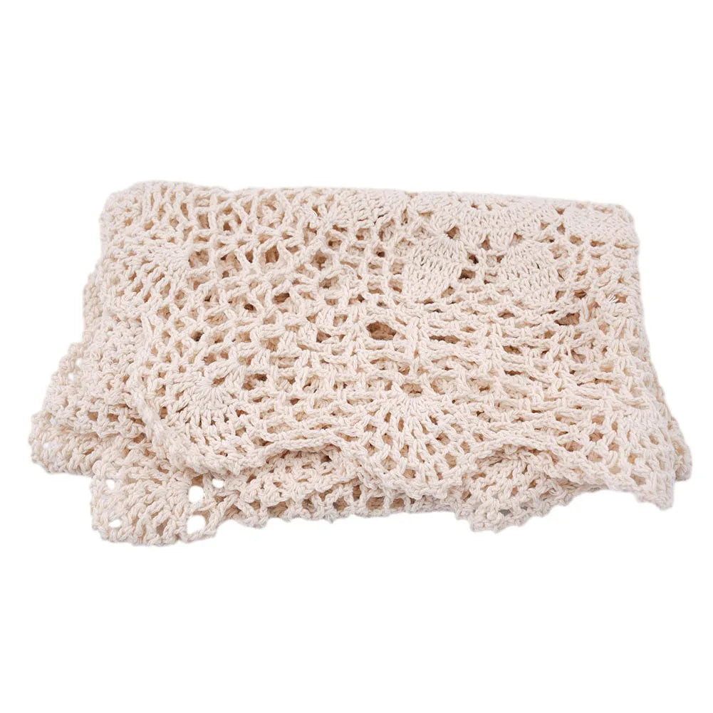 Napperon rectangulaire coton décoré de fleurs séchées