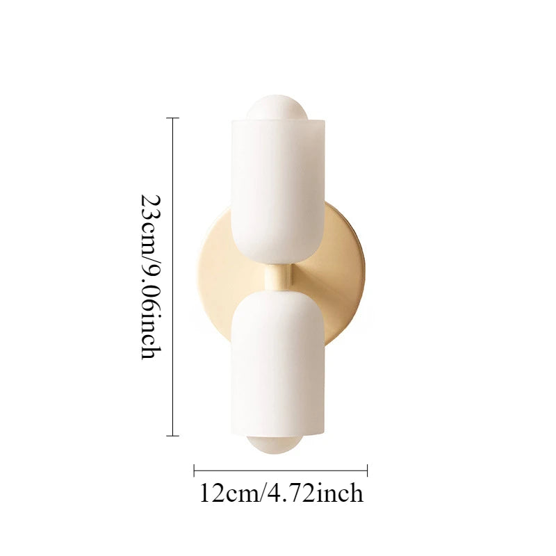applique murale moderne minimaliste verre dépoli blanc vert olive rouge doré fixée mur interrupteur