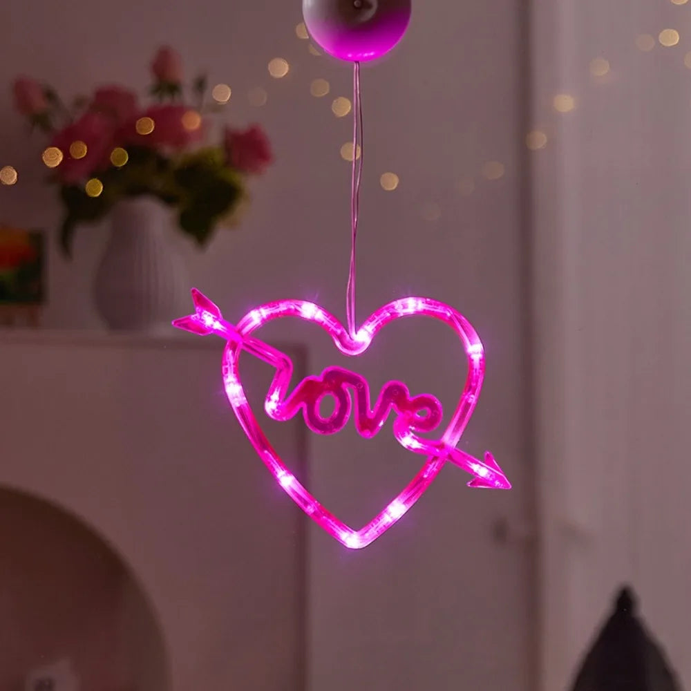guirlande lumineuse coeur rose leds brillantes moderne mariage anniversaire déco festive