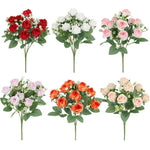 bouquets roses artificielles rouge blanc orange décoration intérieure mariage anniversaire fêtes chambre maison