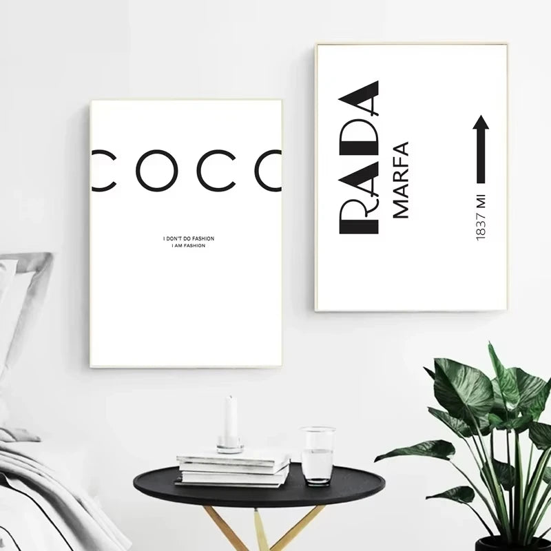 Affiches minimalistes textes toile blanc noir abstrait moderne salon tableaux muriaux